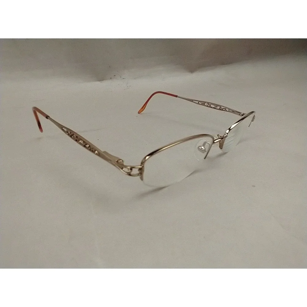 Marchon Tres Jolie 119 NUTMEG Eyeglasses Frames 50 17-135MM Oval FLORAL HALF RIM